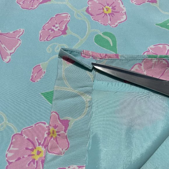 Classic Lilly Pulitzer Silk Maxi Dress Blue with Pink Morning Glories Size 6 - Picture 15 of 16
